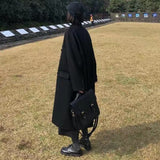 Kukombo Woman Long Coat Fashion Korean Preppy Style Retro Versatile Windbreaker Casual Warm Woolen Coat Oversize 2022 Spring Women Coat