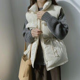 Christmas Gift Winter Spring Warm Vest 2021 Korean Loose Coat Thickening Before Short and Long Waist Cotton Waistcoat Women Puffer Jacket