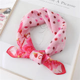 Kukombo 2022 Women Chiffon Hair Scarf Square Neck Scarves Bag Handle Tie Foulard Lady Neckerchief Bandana Shawls and Wraps