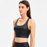 Christmas Gift High Rise Workout Yoga Set Women Matte Coated Faux Leather Leggings Squat Proof Back Waist Pant Sports Bra Workout Clothing