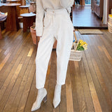 Christmas Gift BGTEEVER Women Harem Jeans Pants Fashion High Waist Loose White Denim Jeans Female Buttons Trousers Spring 2021 Streetwear