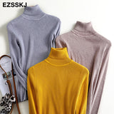 Christmas Gift 2021 Knitted Women turtleneck Sweater Pullovers spring Autumn Basic Women high neck Sweaters Pullover Slim female cheap top