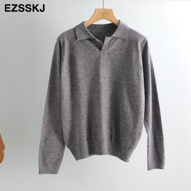 Christmas Gift casual spring autumn thin oversize sweater pullovers Women basic loose square neck cashmere sweater female knit jumper