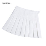 Christmas Gift Sweet Women Pleated Skirts Summer High Waist Ladies Girls Mini Short Skirt Preppy Style Chic Women Mini Skirts Solid Color Skirt