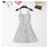 Christmas Gift Marwin New Coming Off Shoulder Ruffle Dot summer Dress women white strap chiffon beach Boho party sexy dresses vestido furits