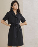 Kukombo Christmas Gift Elegant Office Midi Black Blazer Dress Women Short Sleeve Bandage Green Casual Dress Summer Sexy Female A-line Skirts