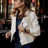 Christmas Gift Ailegogo New Arrival Winter Autumn 2021 Women's Leather Wallet Campera Chaqueta Cuero Mujer Modis Coat Women Veste Cuir De Couro