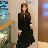 Christmas Gift Fairy Vintage Dress Women Autumn Long Sleeve Retro French Elegant Dress Female Casual Party One-Piece Dress Korean 2021 Autumn