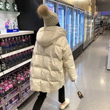 Kukombo 2022 New Winter Jacket Women Oversize Parka Coat Thick Warm Cotton Puffer Coat Black Hooded Padded Women Winter Jacket