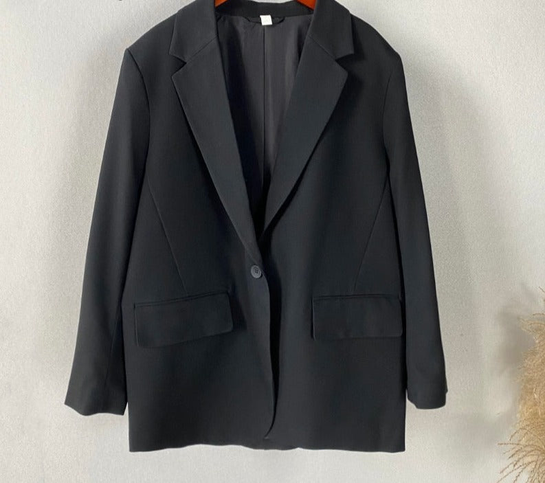 Kukombo Fashion Black Blazer Suits Women Plus Size Tailleur Femme Single Button Oversized Casual Jacket