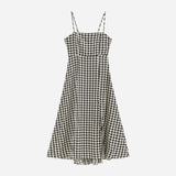 Christmas Gift Marwin New Summer Fashion High Quality Spaghetti Strap Long Women Houndtooth Printing High Street Hoilday Style Women Dresses