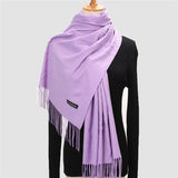 Christmas Gift 2021 Winter Scarf For Women Long Warm Cashmere Scarves Hijab Solid Lady Shawl Wrap Female Pashmina Bandana Head Scarfs Echarpe