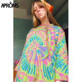 Christmas Gift Aproms Elegant Multi Color Print Oversized Sweater Women 2021 Spring Stretch Knitted Pullovers Streetwear Fashion Loose Jumpers