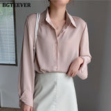 Christmas Gift BGTEEVER Office Ladies Striped Women Blouses Tops Full Sleeve Loose Women Shirts Elegant Spring Blusas Mujer 2021