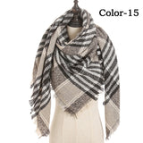 Christmas Gift 2021 New Winter Knitted Scarf Cashmere Pashmina Women Warm Neck Scarves Shawls Plaid Wraps Triangle Stoles Lady Bandana