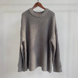 Christmas Gift Msfancy Fall Sweaters Women Korean Fashion Blue O-neck Knitted Oversized Pullovers 2021 Long Sleeve Casual Tops