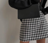 Christmas Gift Msfancy Plaid Mini Skirt Women Black White Fashion Official Faldas 2023 Mujer Korean Style High Waist Short Jupe