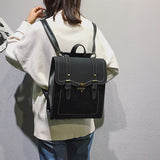 Kukombo Vintage Pu Leather Women Backpack Preppy Style Backpacks Fashion School Bag College Girl Backpack Shoulder Bags Mochila Feminina