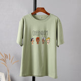 Christmas Gift Hirsionsan Gothic Character Printed T Shirt Women Harajuku Soft Summer Cotton Tshirt Korean Loose Tees Ins Casual Female Tops