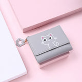 Kukombo 2022 Women Wallet Fashion Cute Cat Money Bag Ladies Short Leather Clutch  Girl Small Purse Coin Purse Card Holder
