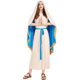 Halloween Kukombo New Halloween Cosplay The Virgin Mary Costume For Women Carnival Party Adult Role-Play Ancient Israel Nun Fantasia Dress