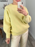 Christmas Gift Soft oversized Cashmere Sweaters Women 2021 puff sleeve Winter sweater Pullovers Loose Female  Warm Basic sweater Jumper