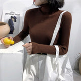 Christmas Gift 2021 Autumn New Slim Long Sleeve Jumper Women Turtleneck Knitted Pullover Winter Sweater Women Soft Warm Sweater Pull Femme 6897