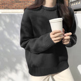 Christmas Gift Hirsionsan Candy Color Sweater Women 2020 New Korean Vintage Knitted Pullovers O Neck Loose Soft Elegant Ladies Clothes