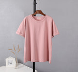 Christmas Gift Hirsionsan Summer Cotton Sets Women Casual Two Pieces Short Sleeve T Shirts and High Waist Short Pants Solid Outfits Tracksuit