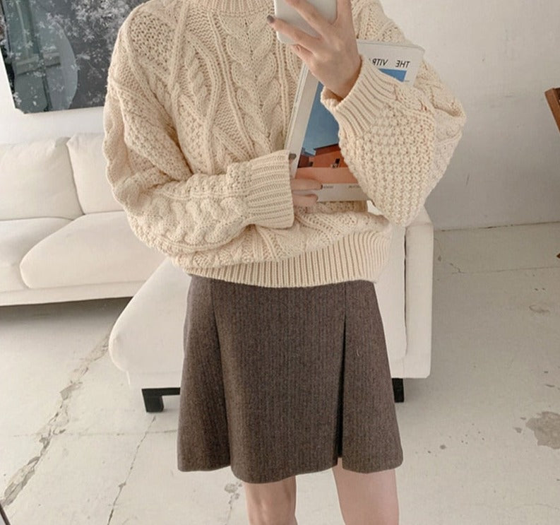 Christmas Gift New 2022 Autumn Winter Women Sweater One Size Knitted Oversize Wild Warm Fashionable Lady Pullovers Short Tops SW8178