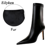 Christmas Gift Eilyken 2021 Spring High Quality Soft PU Leather Boots Women Pointed Toe Pumps Heels Fashion Ladies Party Shoes Size 34-40