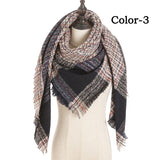 Christmas Gift 2021 New Winter Knitted Scarf Cashmere Pashmina Women Warm Neck Scarves Shawls Plaid Wraps Triangle Stoles Lady Bandana