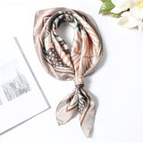 Kukombo New Silk Scarf Square for Women 70x70cm Small Neck Scarves Lady Shawl Fashion Print Hijab Brand Designer High Quality Scarfs