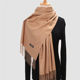 Christmas Gift 2021 Winter Scarf For Women Long Warm Cashmere Scarves Hijab Solid Lady Shawl Wrap Female Pashmina Bandana Head Scarfs Echarpe