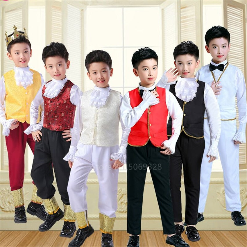 Kukombo Halloween Kids Cosplay Costumes European Royal Retro Court King Prince Medieval Costume Halloween Carnival Party Stage Performance Outfit