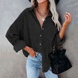 Christmas Gift Autumn Corduroy Jacket Woman Long Shirt Jacket Women Button Coat Jackets Women Fashion Overshirt Loose Coat Female 2021