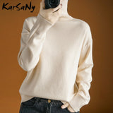 Christmas Gift Black Turtleneck Women Sweater Thick Warn Pullovers For Women Knitted Tops Autumn 2021 Loose Sweater Turtleneck Women's Jumper