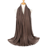 Christmas Gift New Femme Hijab Scarf Muslimen Head Wraps Women Solid Cotton Shawls Pashmina Scarves Foulard Bandana High Quality