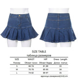Kukombo Preppy Style Casual Zipper Fly Safety Short Denim Skirt Summer Streetwear Ruffles High Waist Mini Jeans Skirt For Women