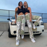 Kukombo Grey Patchwork Straight Mom Jeans Woman High Waist Pockets Boyfriend Classic Streetwear Black Pants Loose Denim