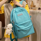 Kukombo Casual Waterproof Nylon Women Bags School Backpack for Teenagers Girls Travel  Backbag Mochilas Female Small Bookbag Kawaii Bag