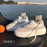 Kukombo Sneakers Women's Sports White Flat Platform Kawaii Canvas Shoes Korean 2022 Spring Casual Vulcanize Running Harajuku Tennis Basket