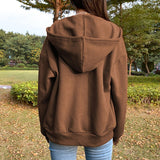 Thanksgiving Gift Dourbesty Women's Sweatshirts Portrait Print Long Hoodies With Zipper Pockets For Spring Fall Coat  Y2K E-Girl Gothic Streetwear