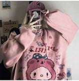 Kukombo Black Friday Sales Kawaii Anime Winter Women Hoodie Cute Cartoon Long Sleeve Casual Hoodie Oversized Sweatshirt Harajuku Tops Fashion Pullover