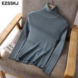 Christmas Gift 2021 Knitted Women turtleneck Sweater Pullovers spring Autumn Basic Women high neck Sweaters Pullover Slim female cheap top