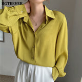 Christmas Gift BGTEEVER Office Ladies Striped Women Blouses Tops Full Sleeve Loose Women Shirts Elegant Spring Blusas Mujer 2021
