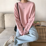 Christmas Gift BGTEEVER Basic O-neck Knitted Jumpers for Women Sweater Casual Loose Long Sleeve Winter Sweater Female Pullovers Streetwear