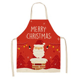 Linen Merry Christmas Apron Christmas Decorations for Home Kitchen Accessories Natal Navidad 2021 New Year Christmas Gifts