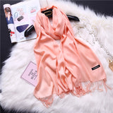 Christmas Gift 2021 women scarf solid cashmere scarves lady shawls and wraps winter head scarf pashmina long size foulard hijab wholesale