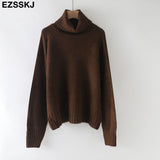 Christmas Gift autumn Winter casual cashmere oversize thick Sweater pullovers Women 2021 loose Turtleneck women's sweaters jumper